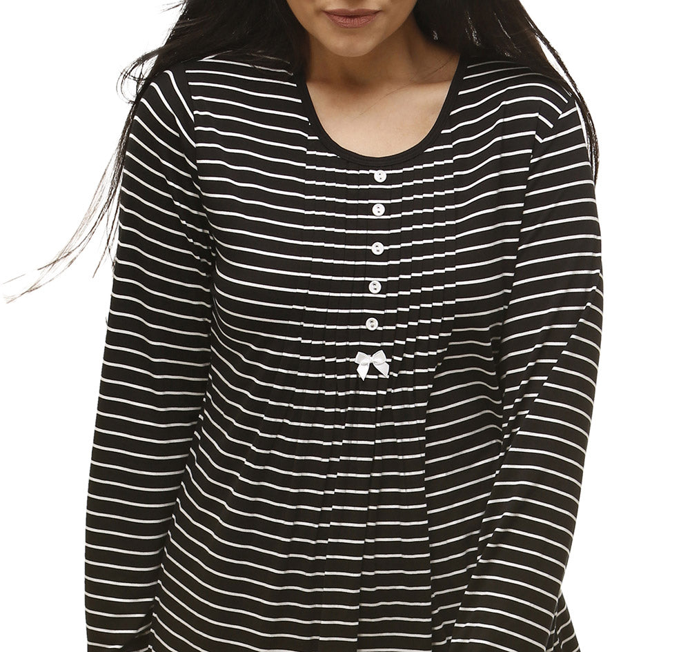 STRIPE NIGHTIE BLACK - Y627