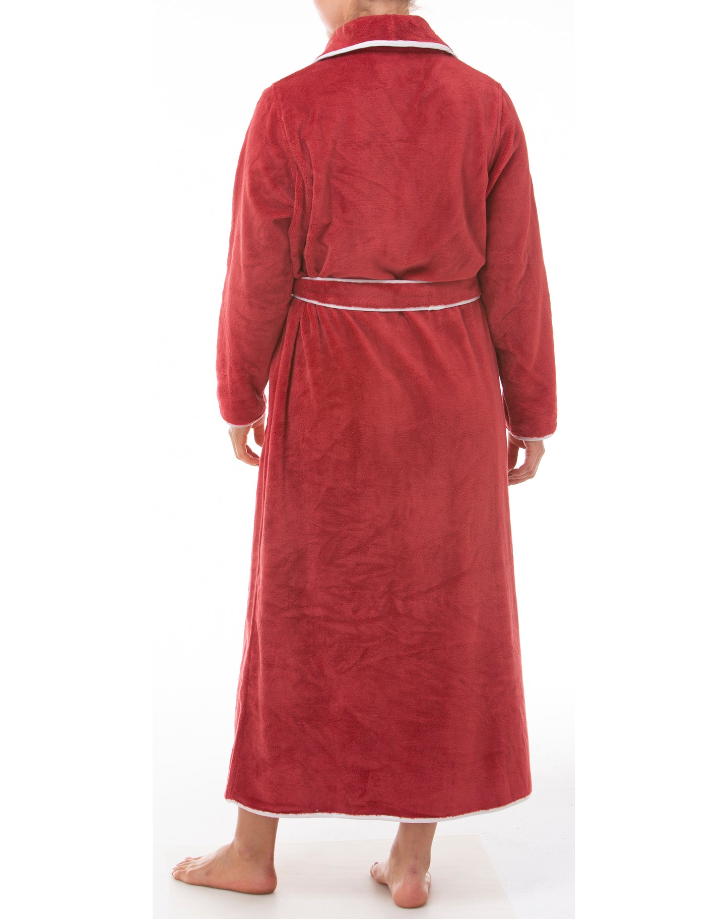 SATIN TRIM ROBE PAPRIKA - Y806