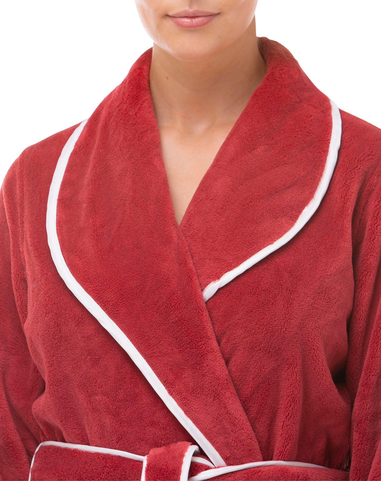 SATIN TRIM ROBE PAPRIKA - Y806