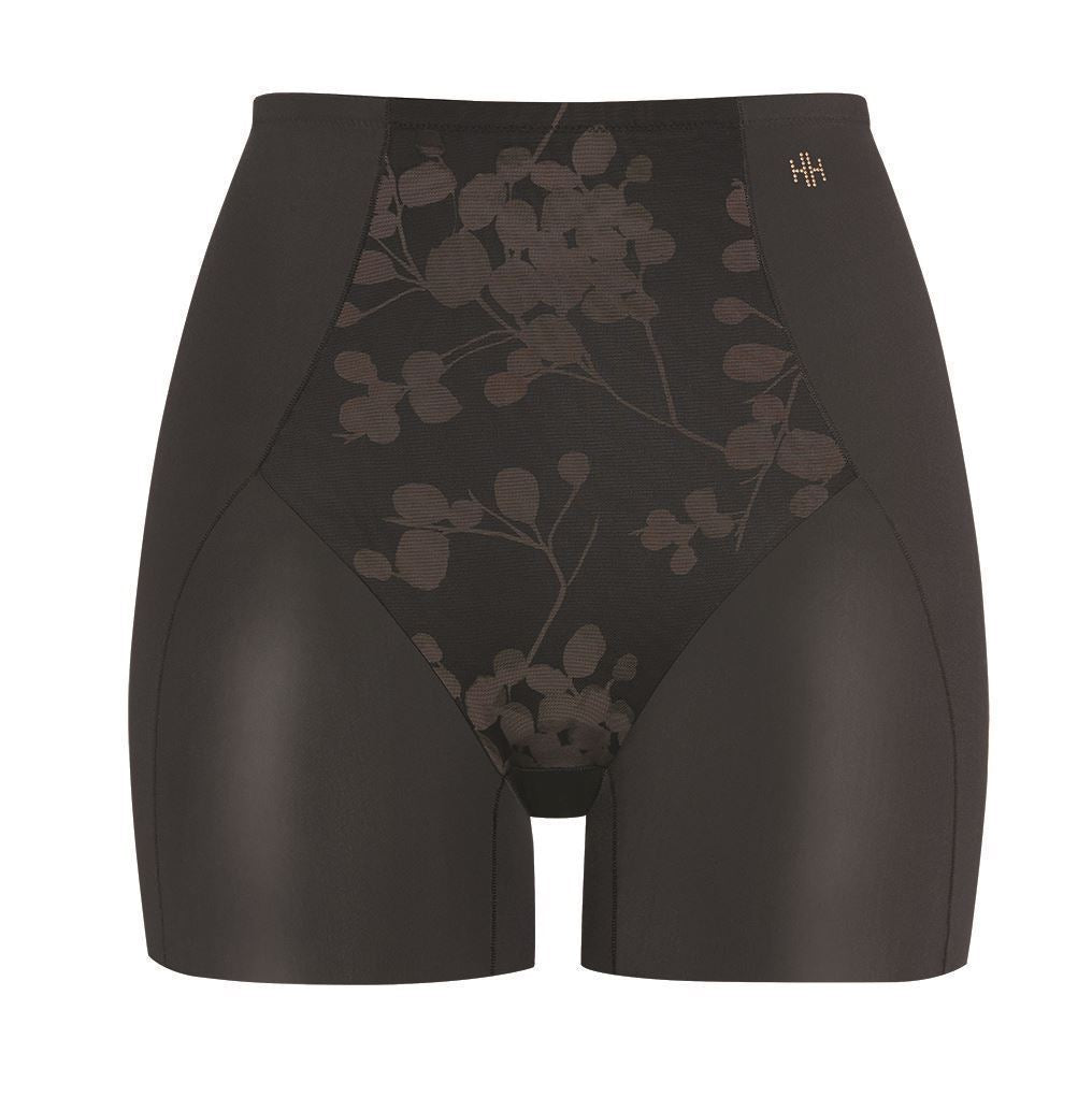 Eden Floral Medium Control Boyleg - HH041 - Black