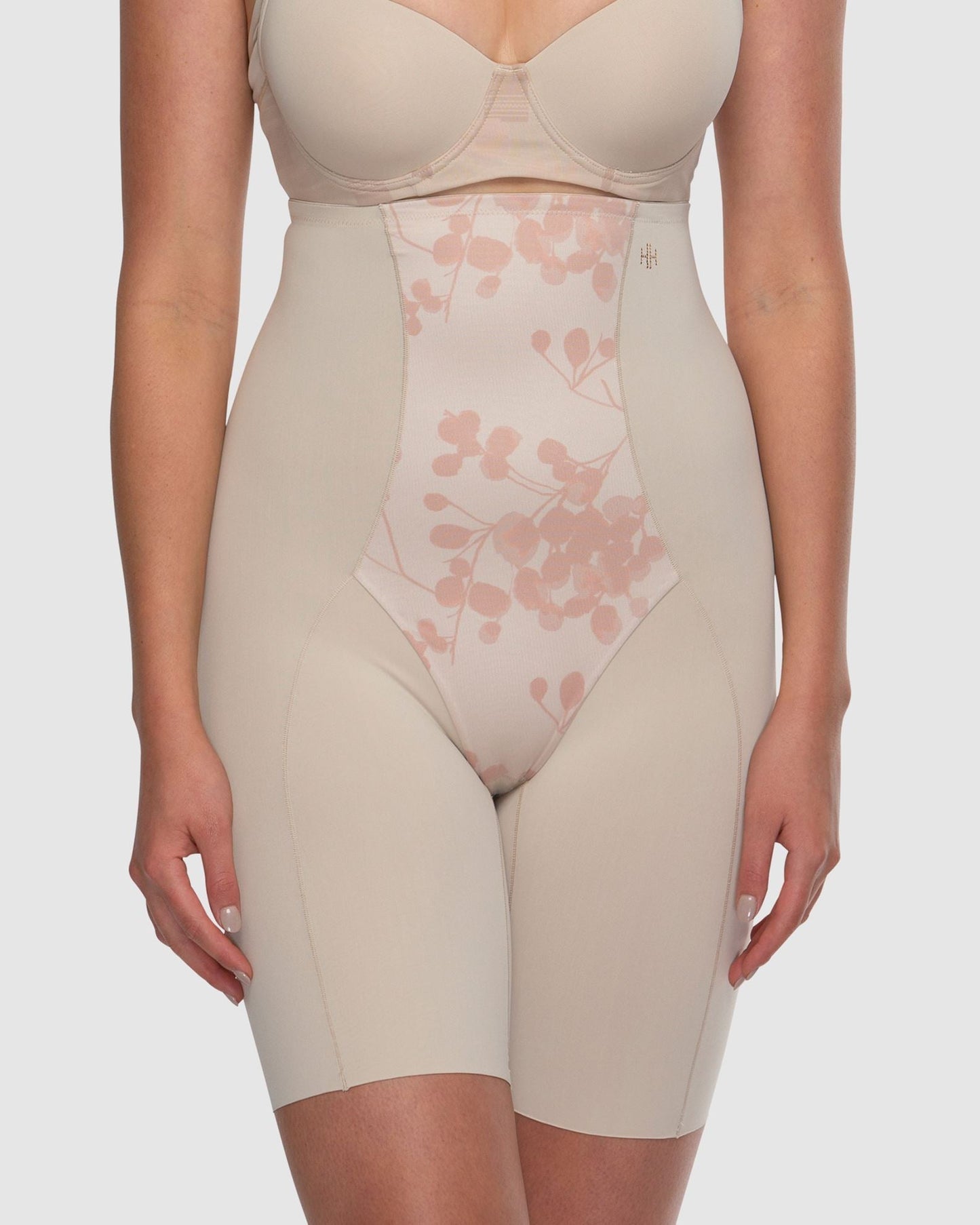 Eden Floral Medium Control Thigh Shaper - HH043 - Nude