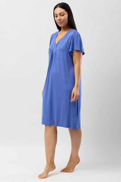 DIAMOND PLEAT NIGHTIE DENIM - Y346DP