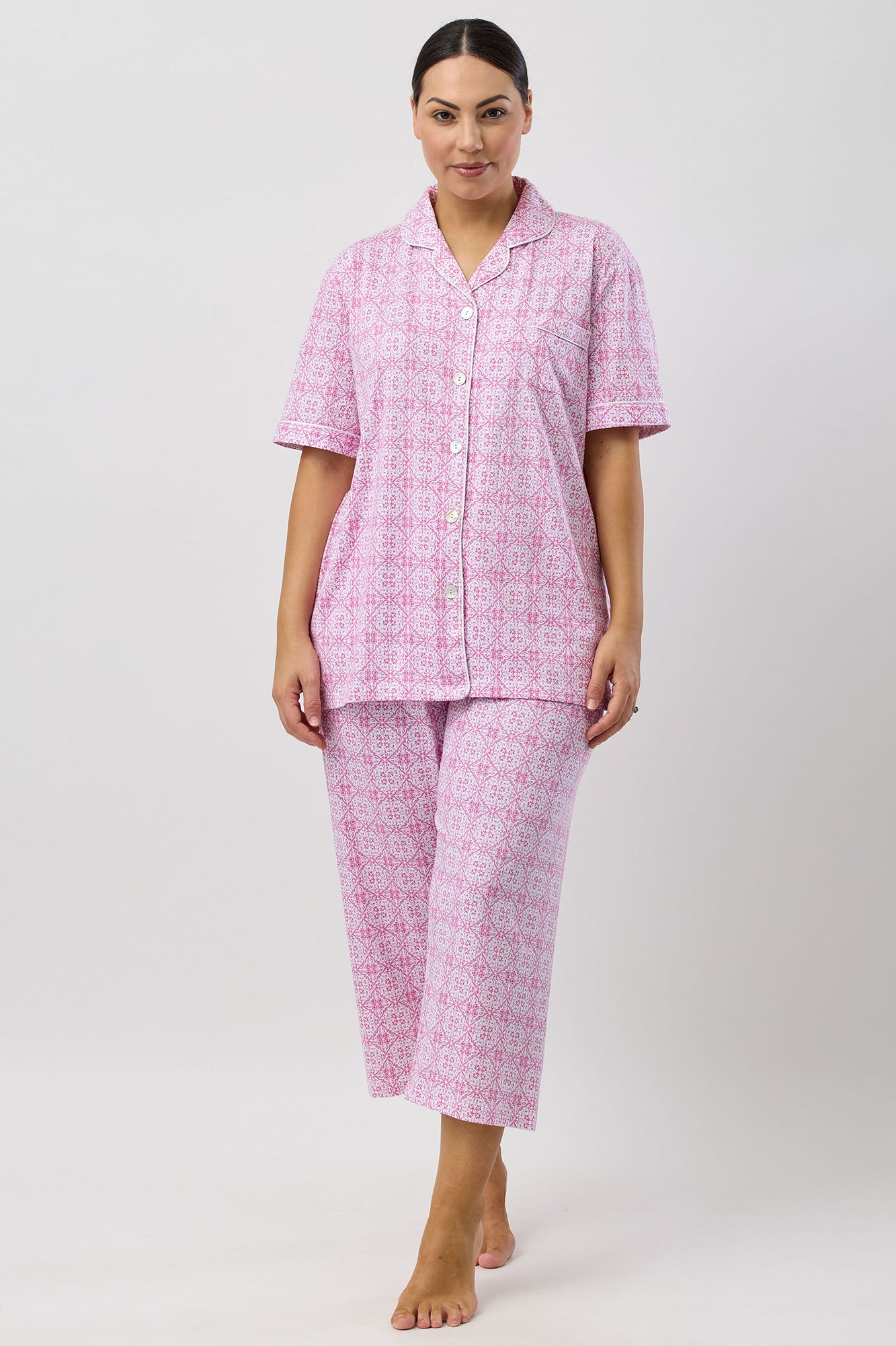 BAROQUE 3/4 PJ SET ROSE - SK108B5