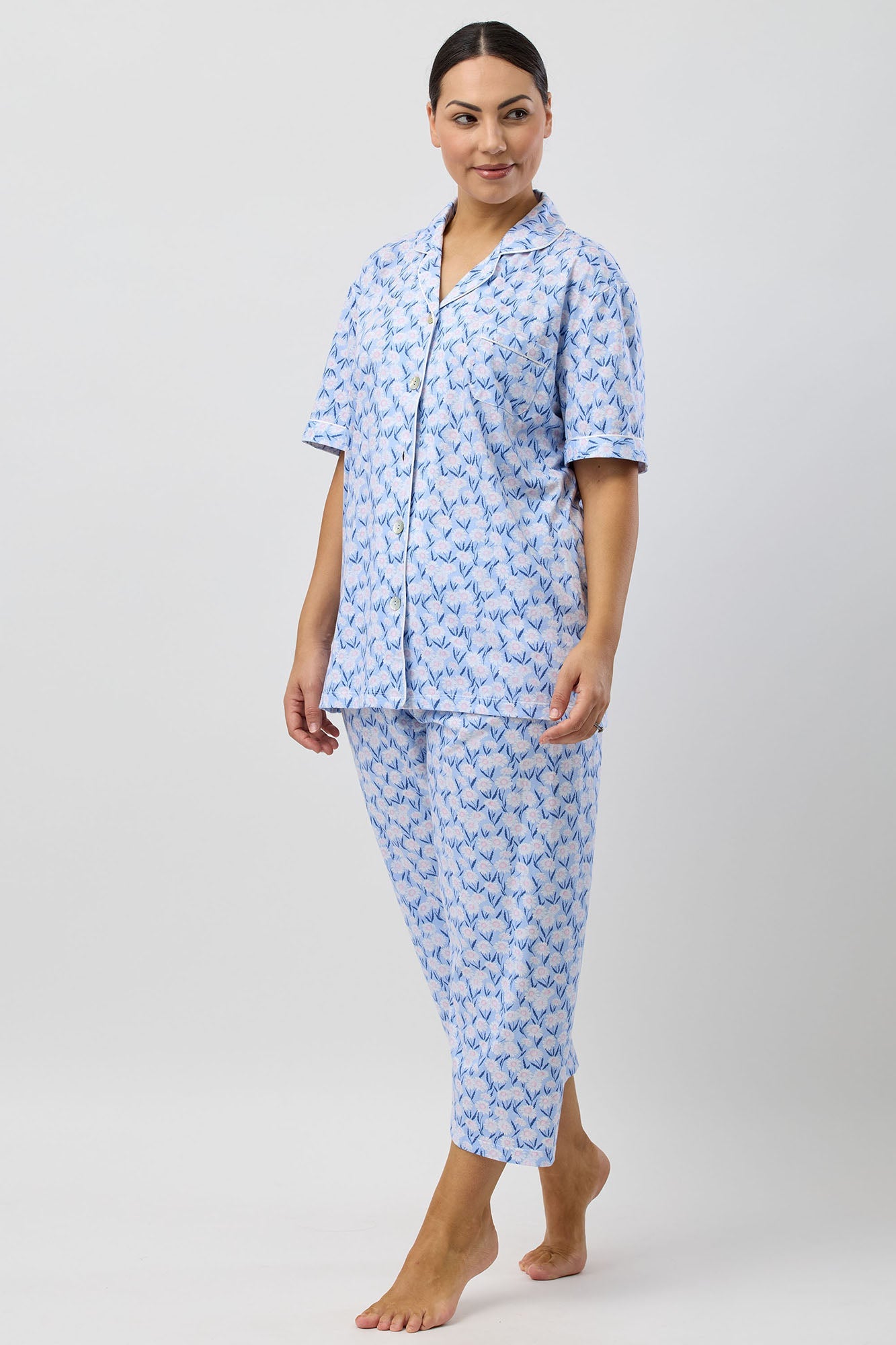 DAISIES 3/4 PJ SET BLUE - SK108D5
