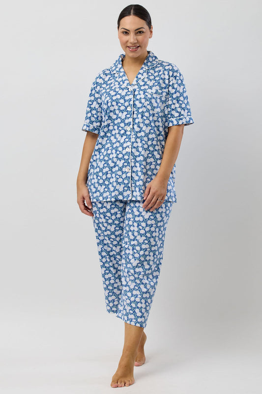 DAISIES 3/4 PJ SET DENIM - SK108D5