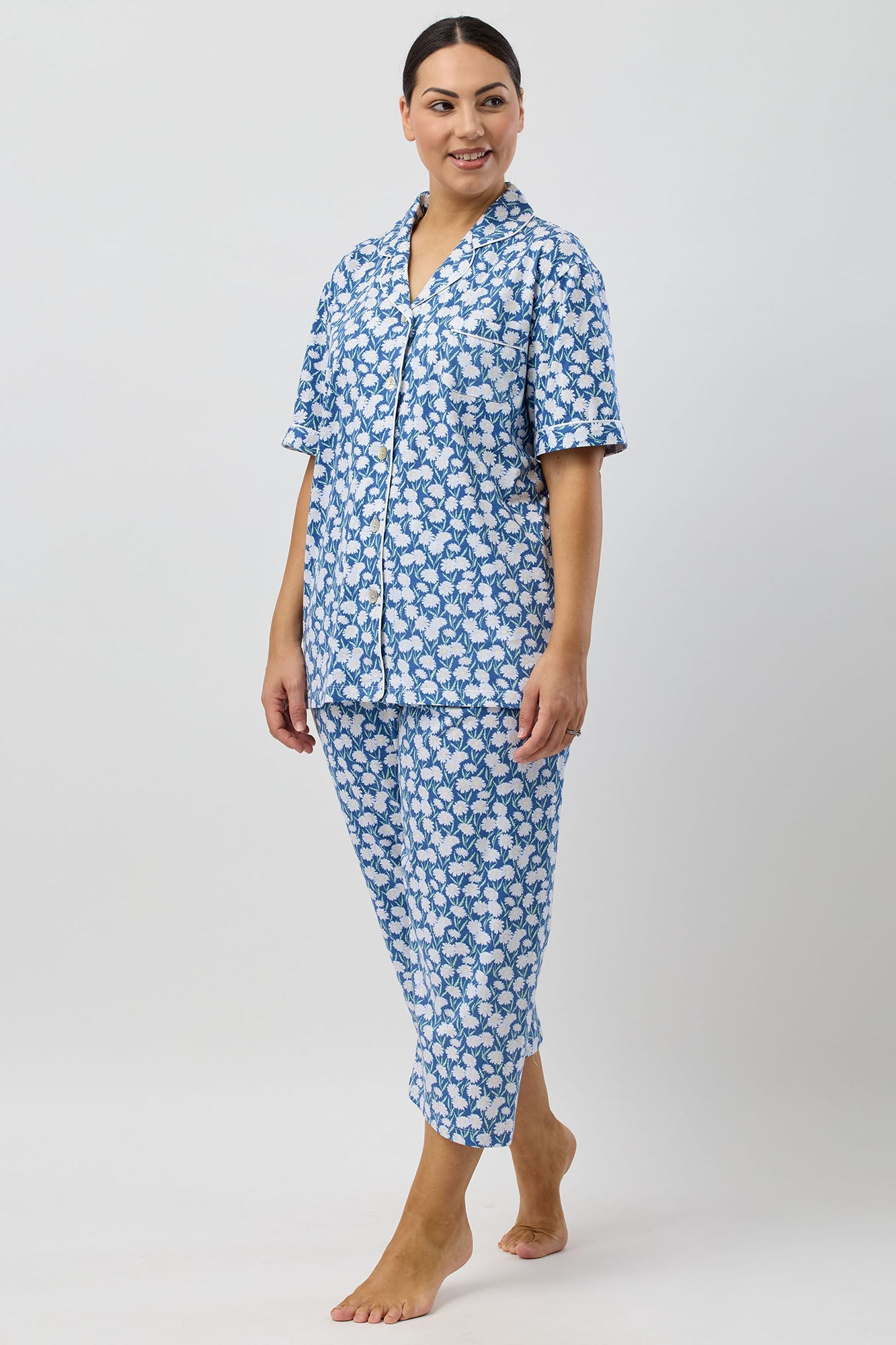DAISIES 3/4 PJ SET DENIM - SK108D5