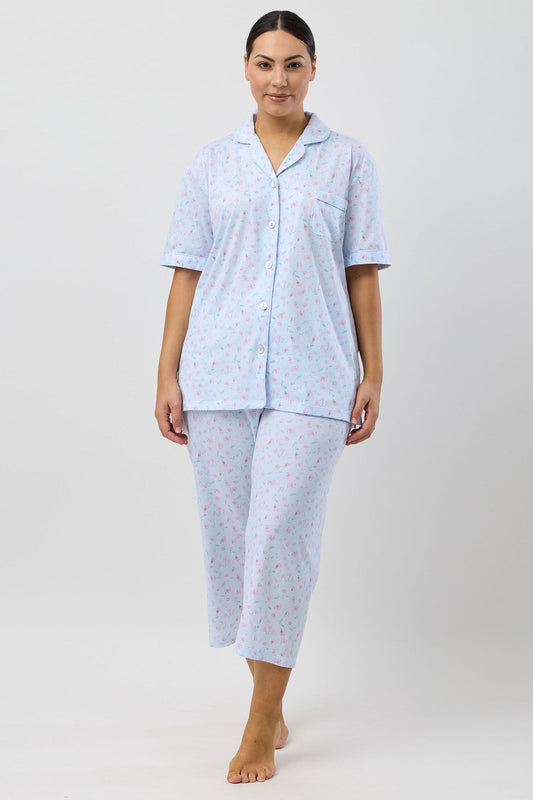 PEONY 3/4 PJ SET BLUE - SK108P5