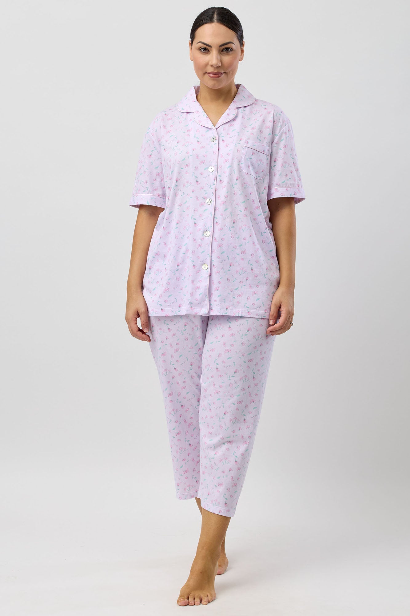 PEONY 3/4 PJ SET PINK - SK108P5