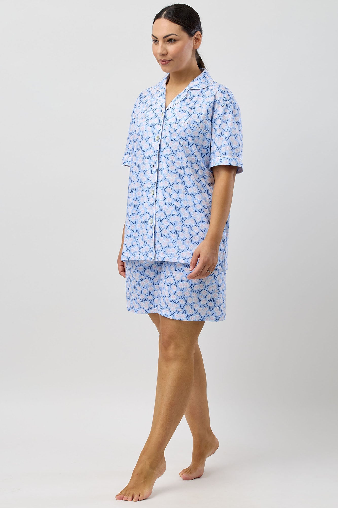 DAISIES SHORT PJ SET BLUE - SK126D5
