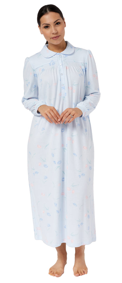 TULIP COLLAR NIGHTIE BLUE - SK228TU