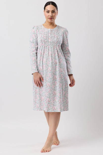 BOUQUET RUFFLE NIGHTIE SAGE - SK242B6