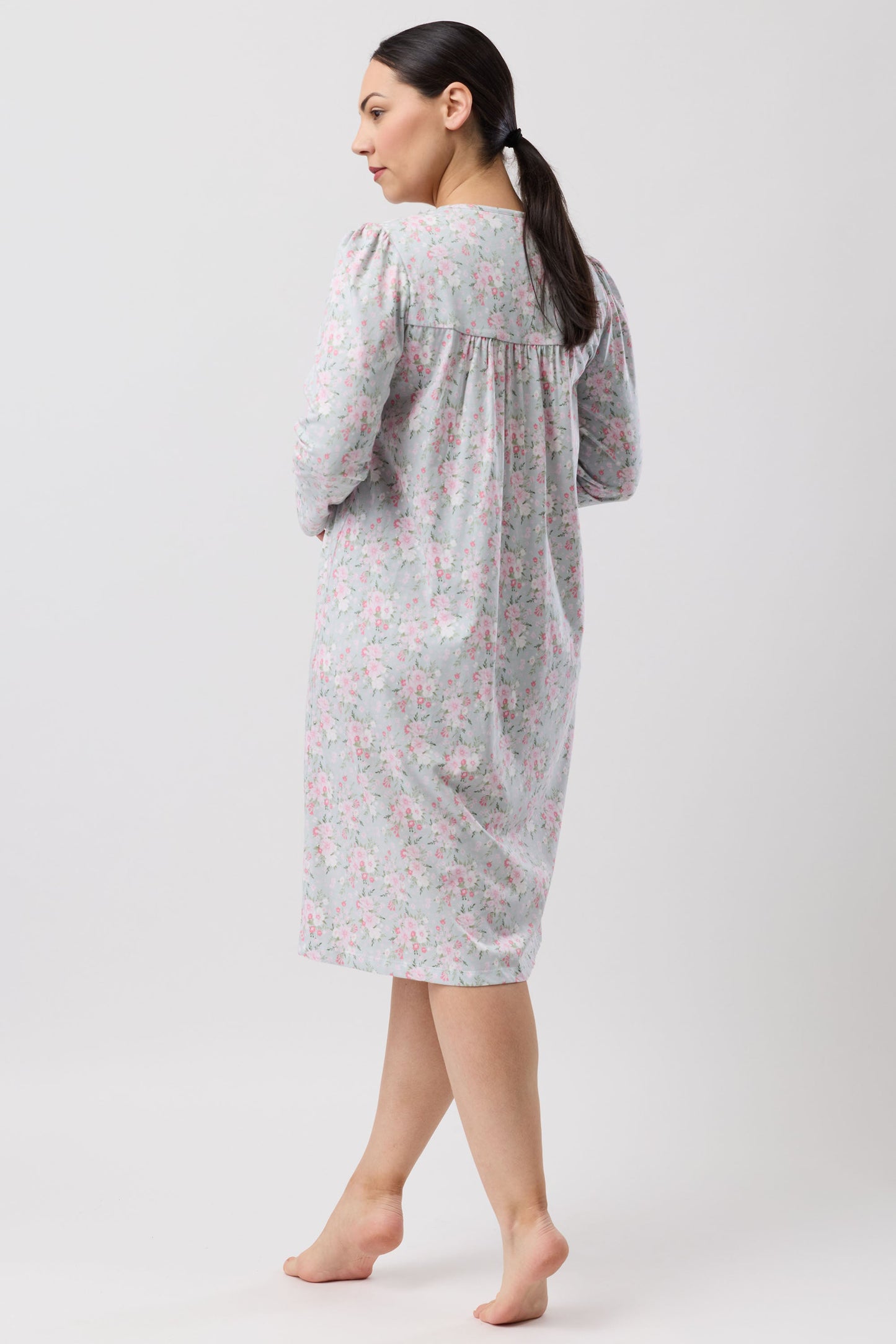 BOUQUET RUFFLE NIGHTIE SAGE - SK242B6