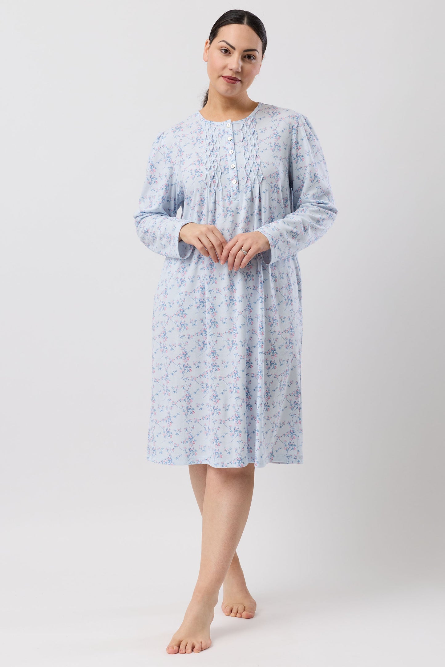CHERRY BLOSSOM NIGHTIE BLUE - SK244C6