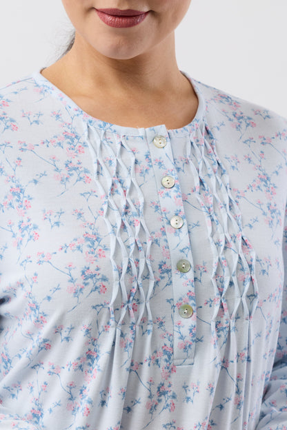 CHERRY BLOSSOM NIGHTIE BLUE - SK244C6