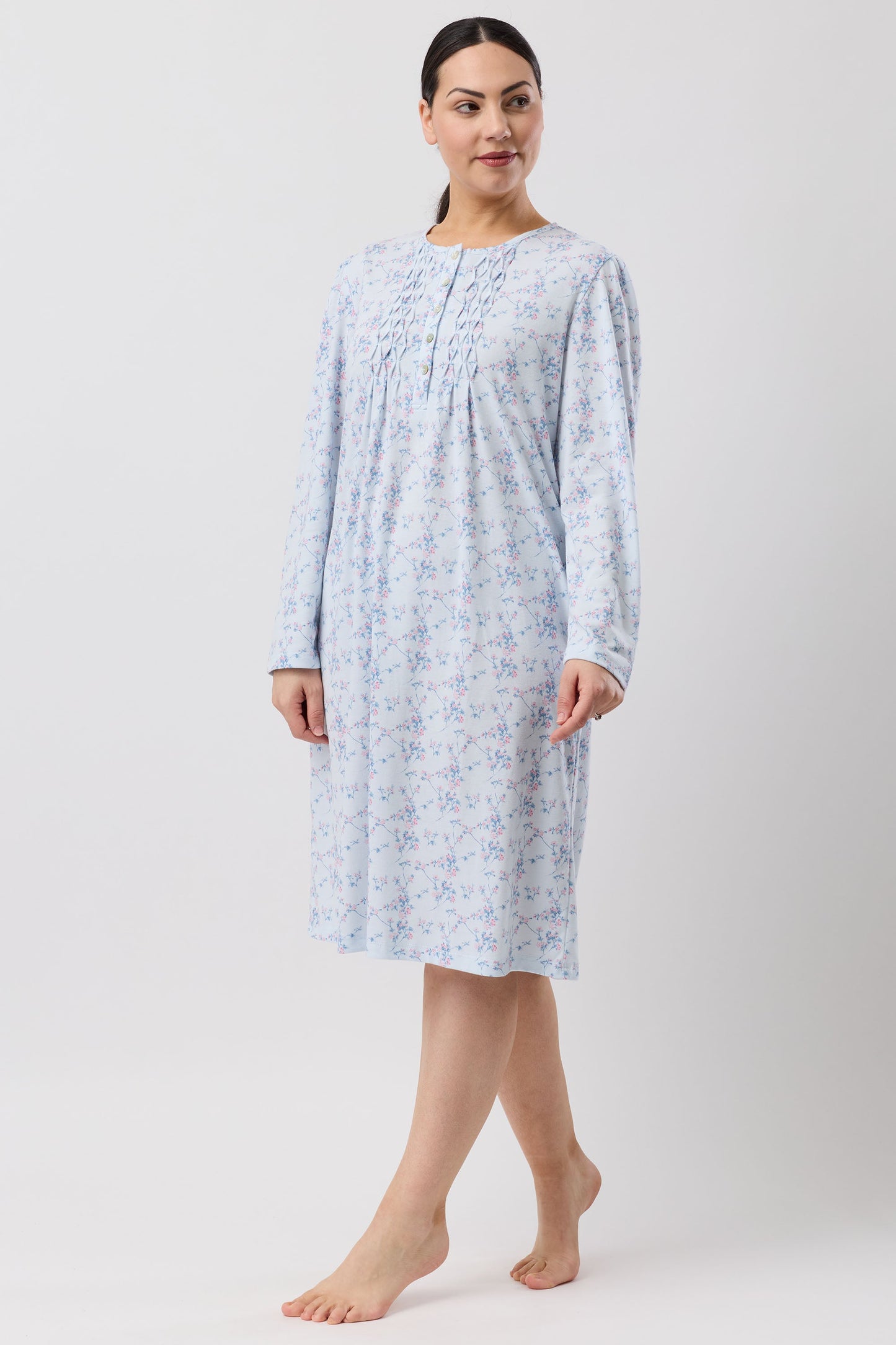 CHERRY BLOSSOM NIGHTIE BLUE - SK244C6