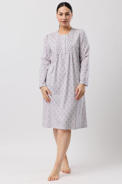 ORIENTAL SMOCK NIGHTIE PINK - SK244O6