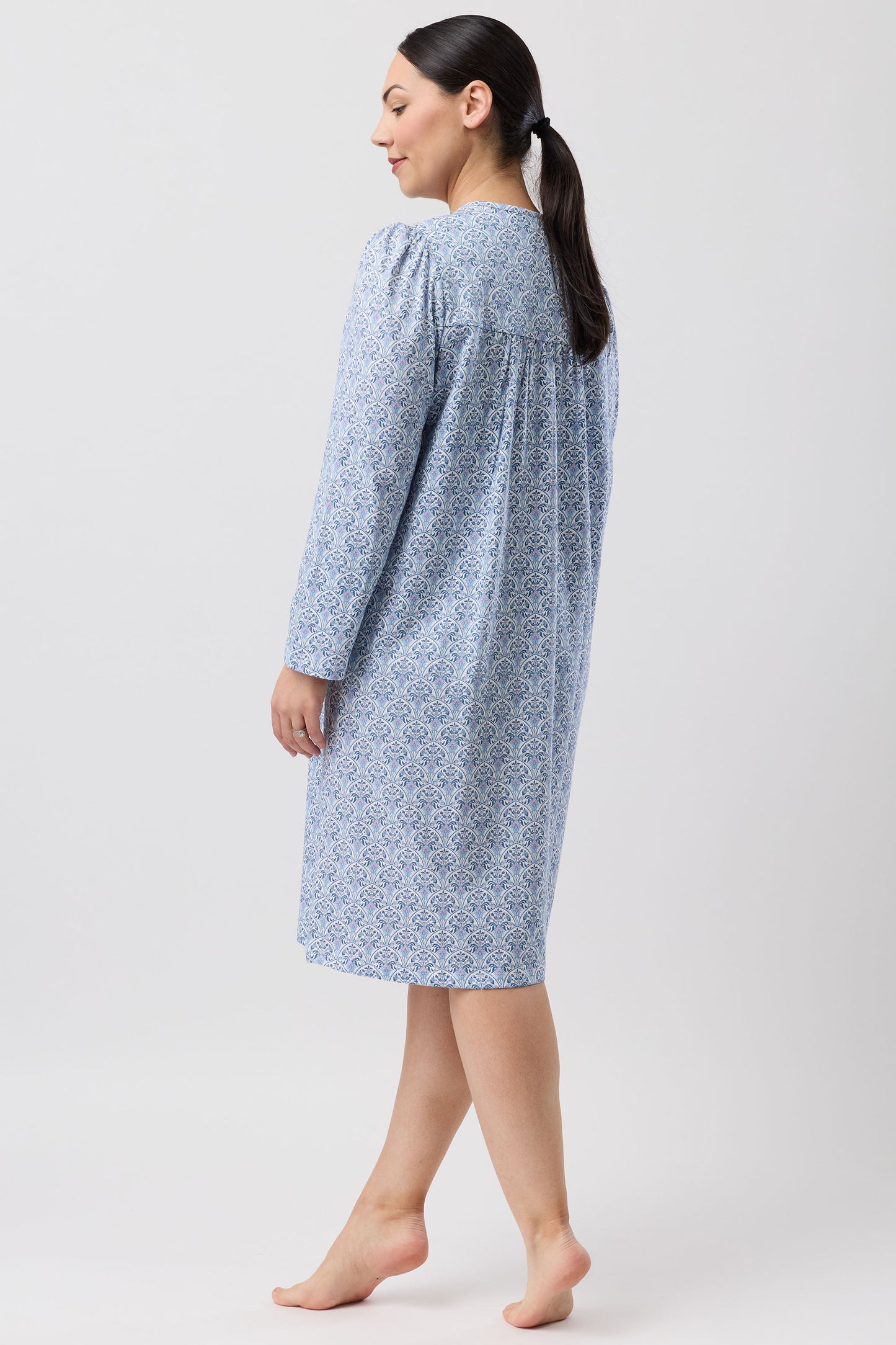 ORIENTAL SMOCK NIGHTIE TEAL - SK244O6