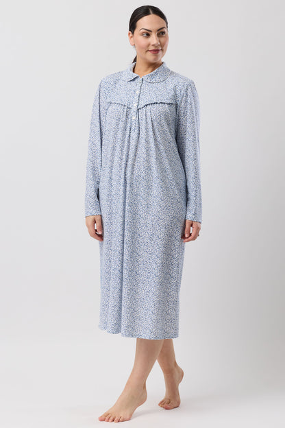 DITSY COLLAR NIGHTIE DENIM - SK248D6