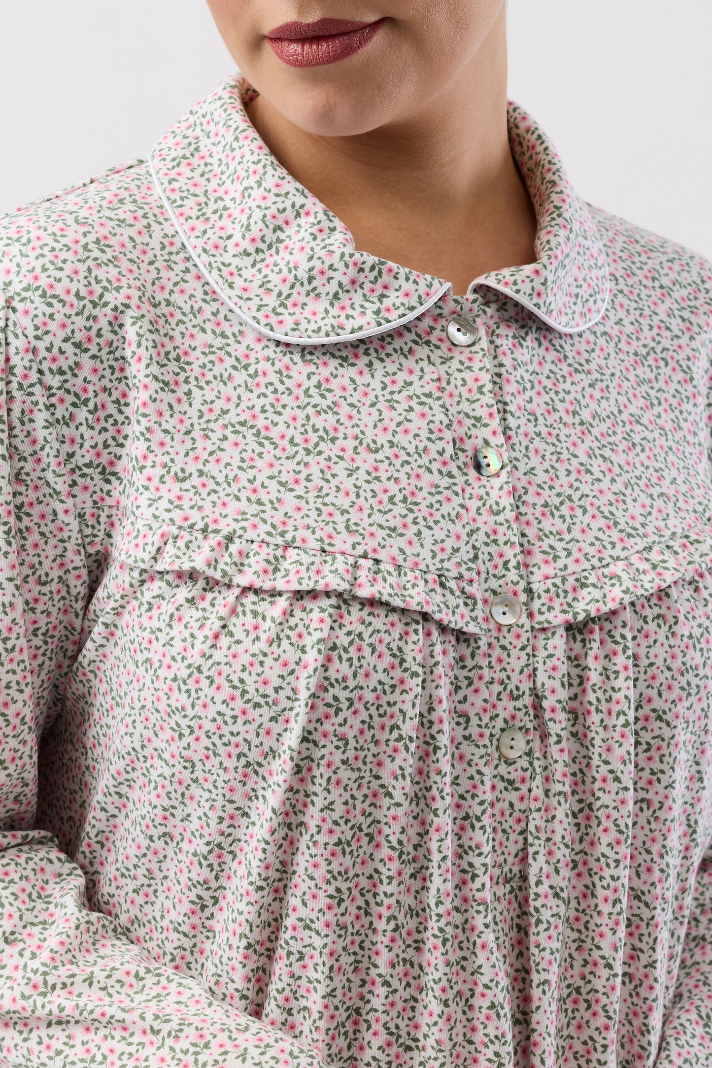 DITSY COLLAR NIGHTIE PINK - SK248D6