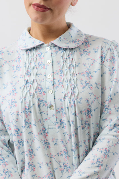 CHERRY BLOSSOM COLLAR NIGHTIE MINT - SK251C6