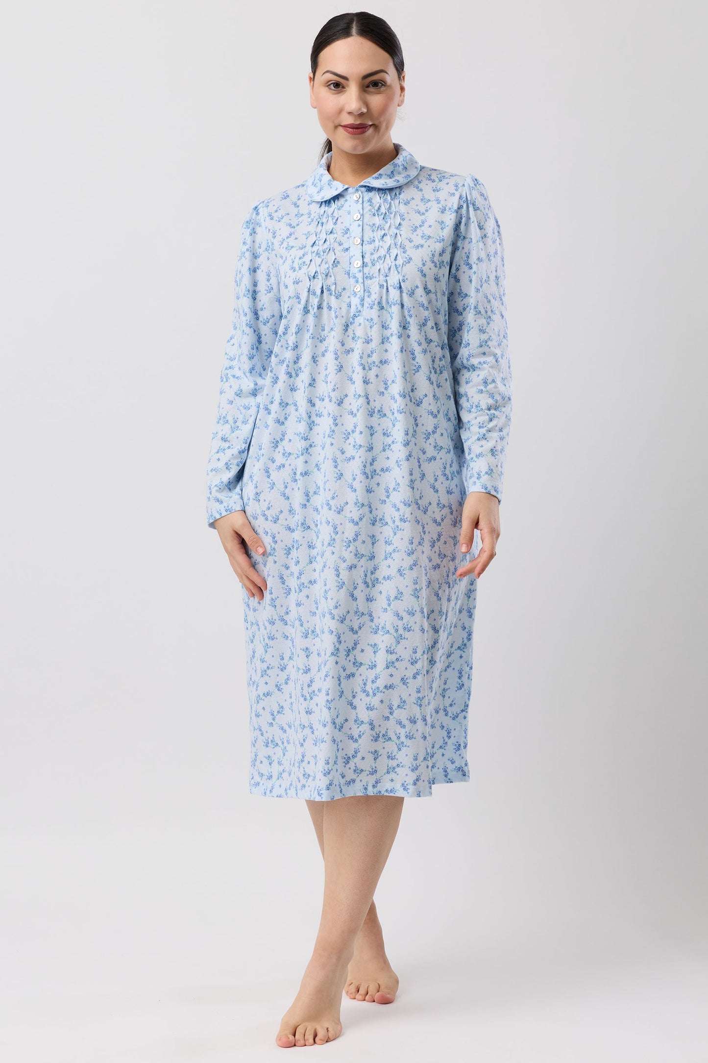 JASMINE COLLAR NIGHTIE BLUE - SK251J6