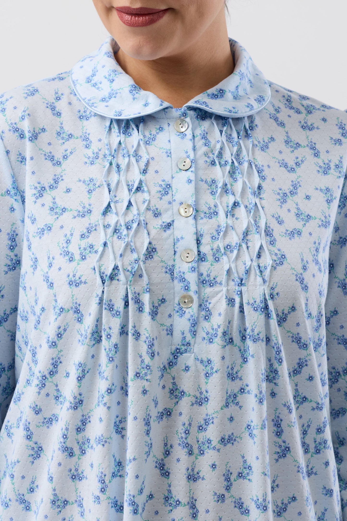 JASMINE COLLAR NIGHTIE BLUE - SK251J6