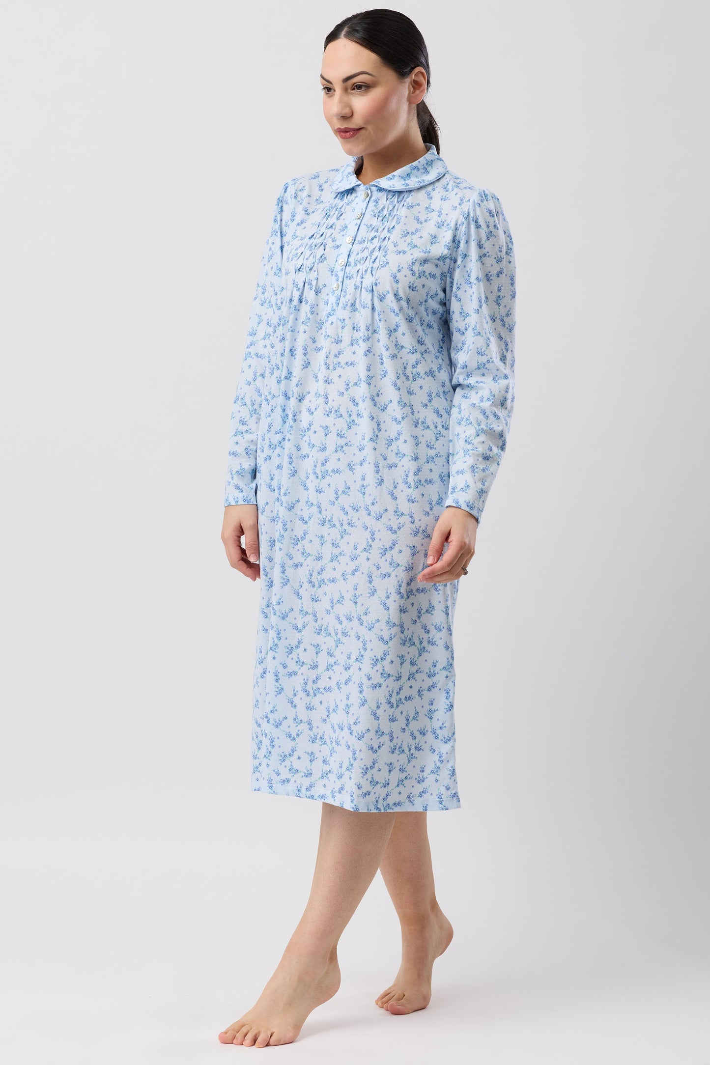 JASMINE COLLAR NIGHTIE BLUE - SK251J6