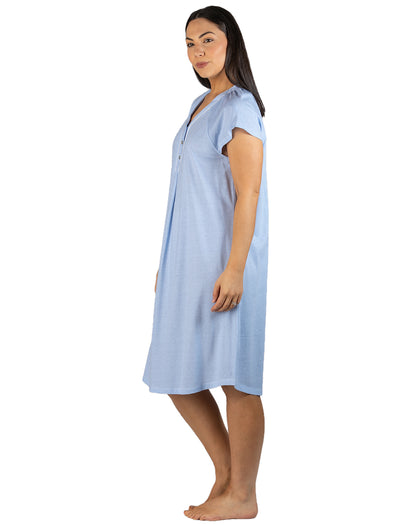 STRIPE CAP SLEEVE NIGHTIE BLUE - SK312S