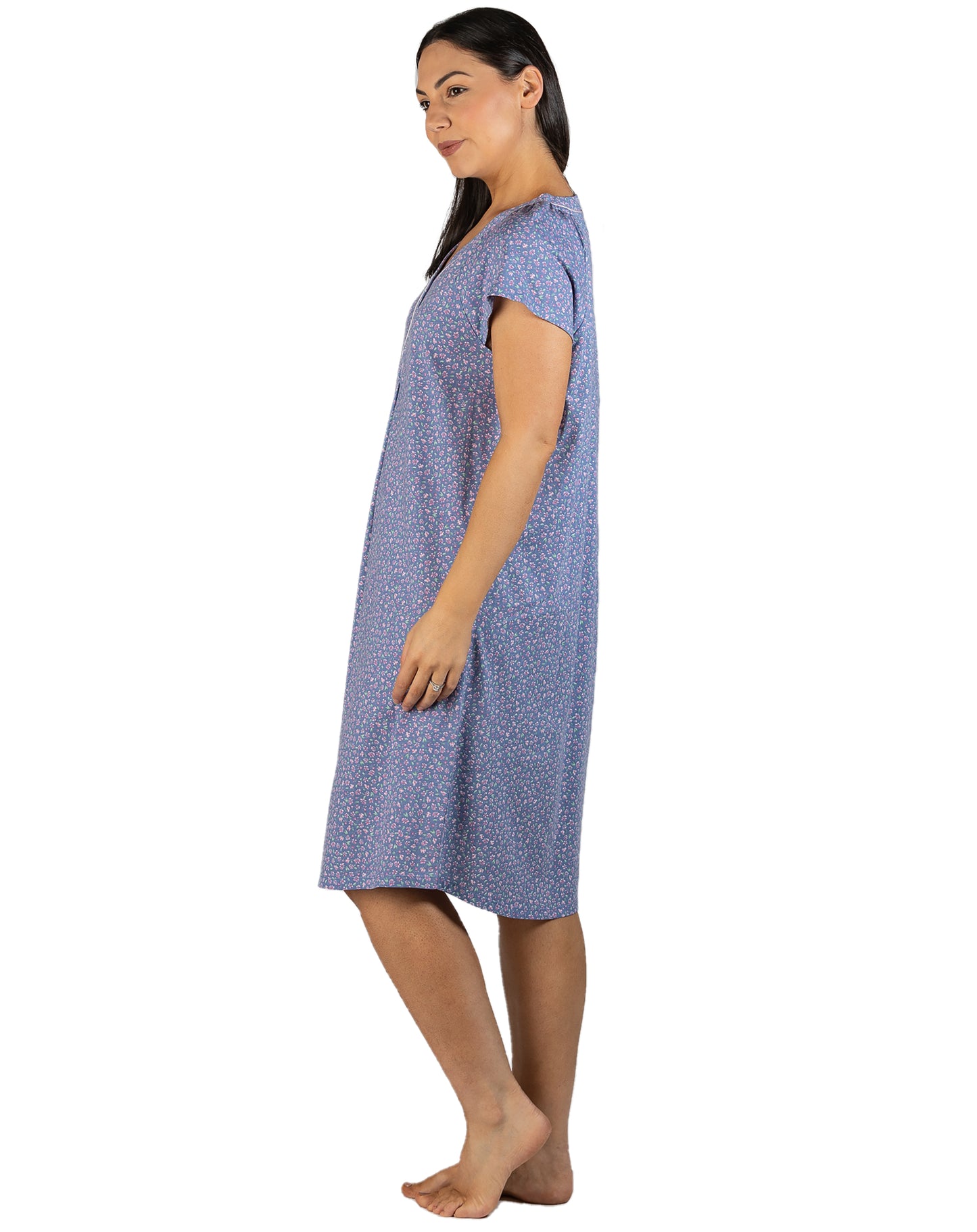 WILDFLOWERS CAP SLEEVE NIGHTIE BLUE - SK312W