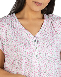 WILDFLOWERS CAP SLEEVE NIGHTIE PINK - SK312W