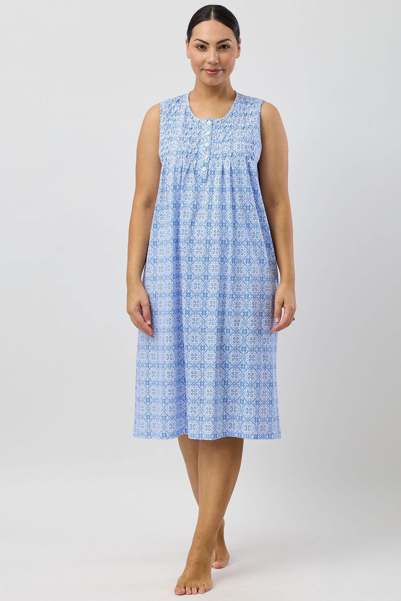 BAROQUE SLEEVELESS NIGHTIE INDIGO - SK411B5