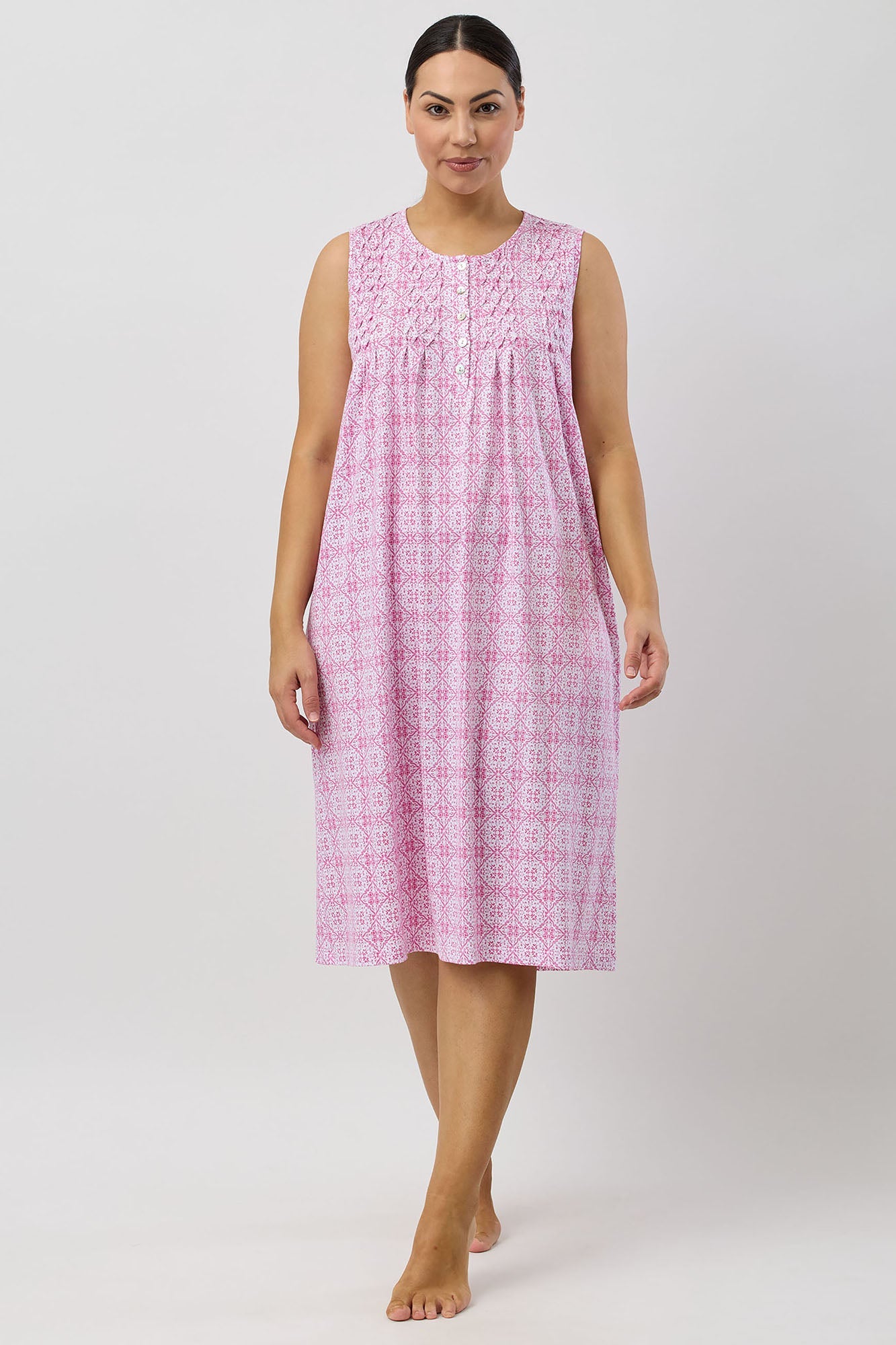 BAROQUE SLEEVELESS NIGHTIE ROSE - SK411B5