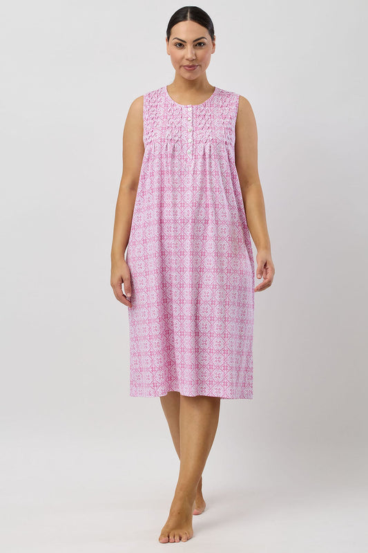 BAROQUE SLEEVELESS NIGHTIE ROSE - SK411B5