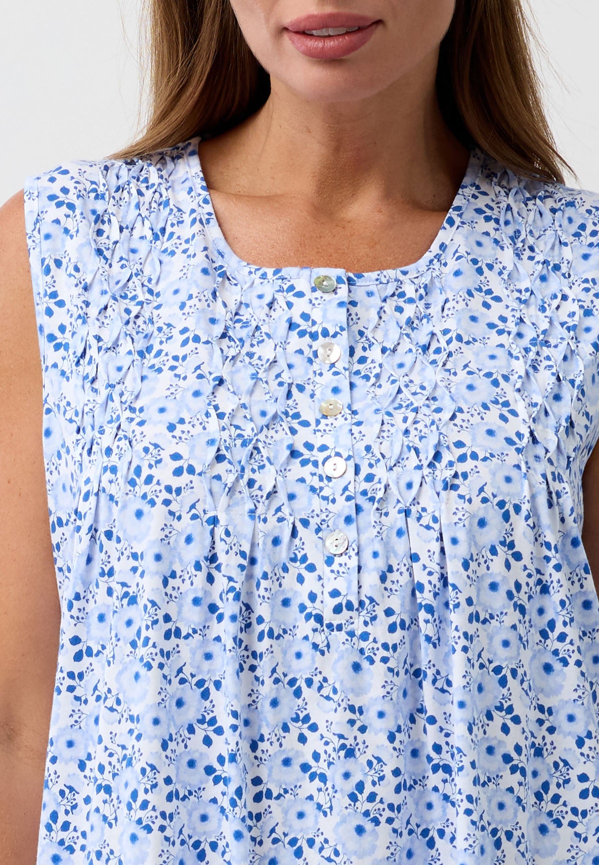CAMELLIA SLEEVELESS NIGHTIE BLUE - SK411C6