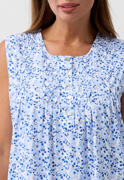 CAMELLIA SLEEVELESS NIGHTIE BLUE - SK411C6