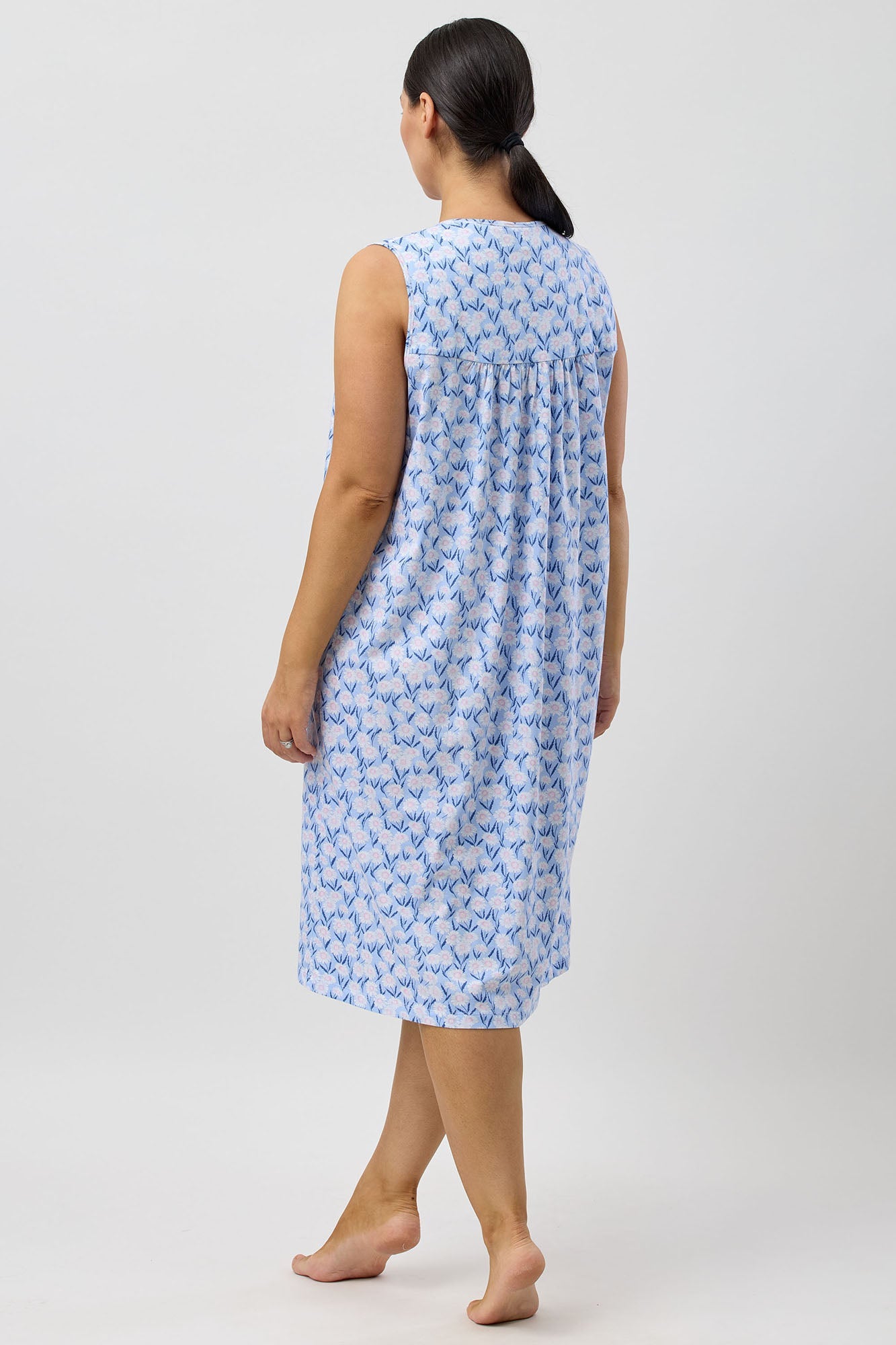 DAISIES SLEEVELESS NIGHTIE BLUE - SK418D5