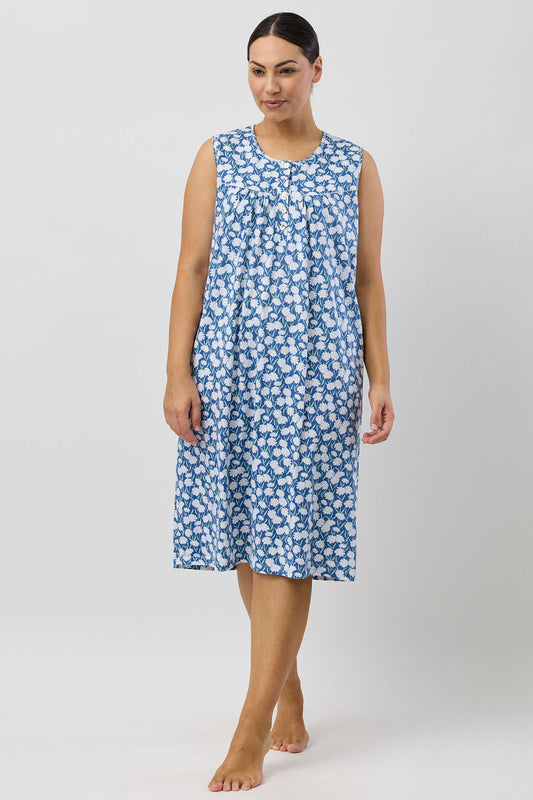 DAISIES SLEEVELESS NIGHTIE DENIM - SK418D5