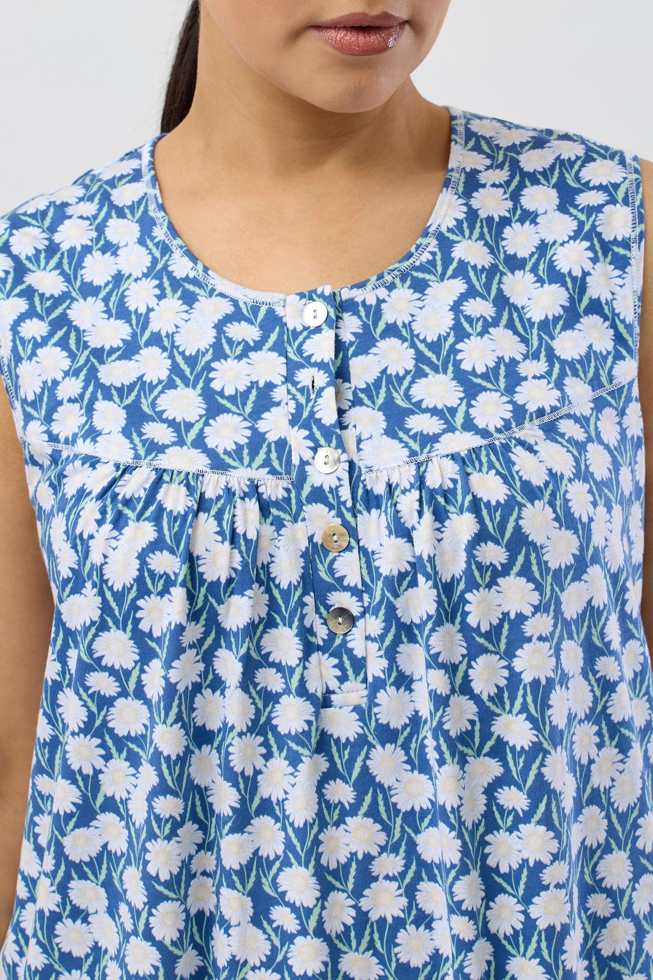 DAISIES SLEEVELESS NIGHTIE DENIM - SK418D5