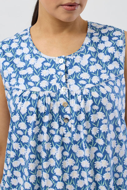 DAISIES SLEEVELESS NIGHTIE DENIM - SK418D5