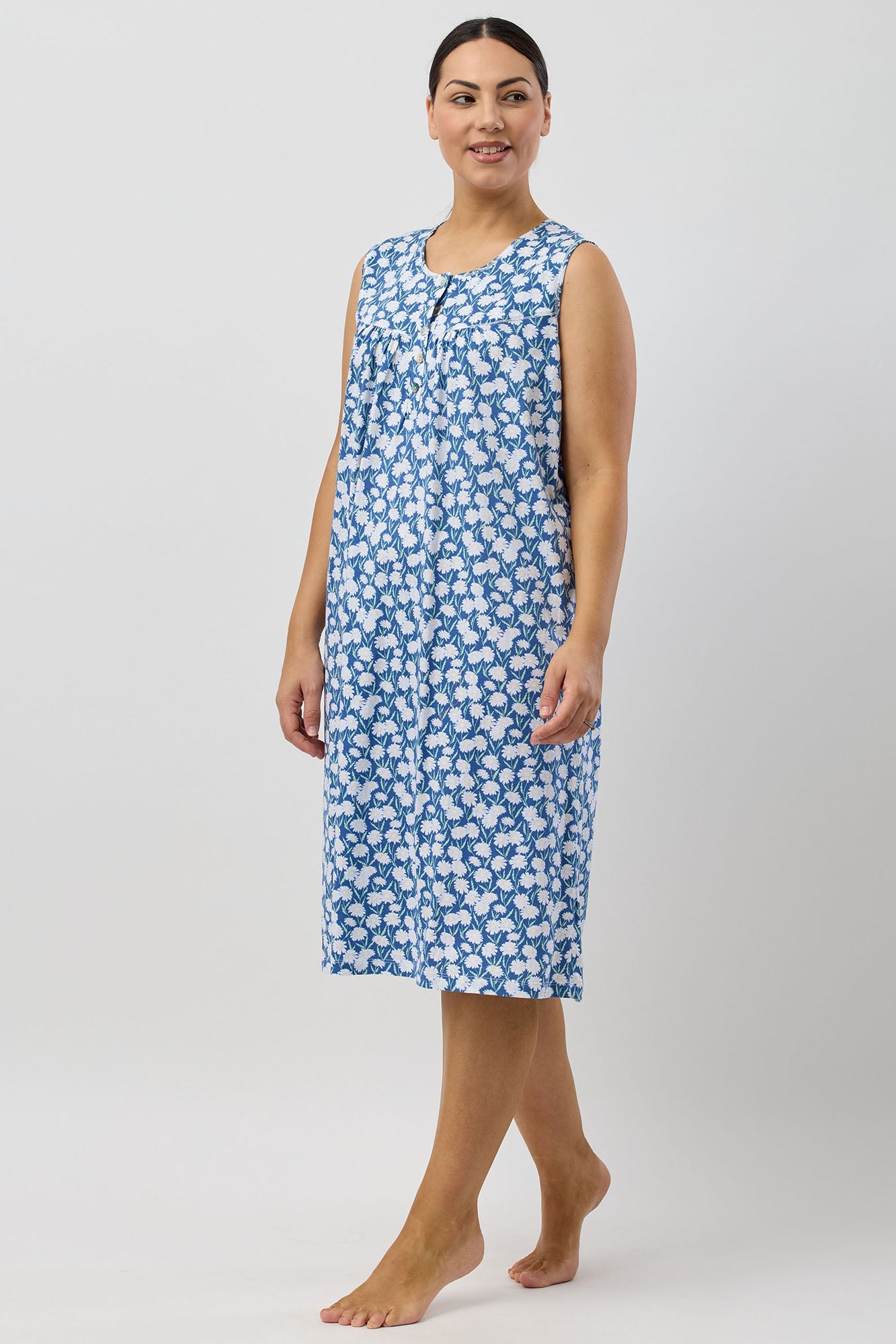 DAISIES SLEEVELESS NIGHTIE DENIM - SK418D5