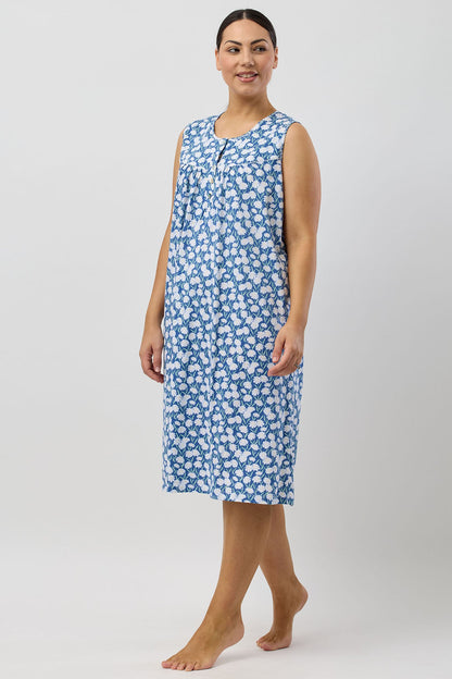 DAISIES SLEEVELESS NIGHTIE DENIM - SK418D5