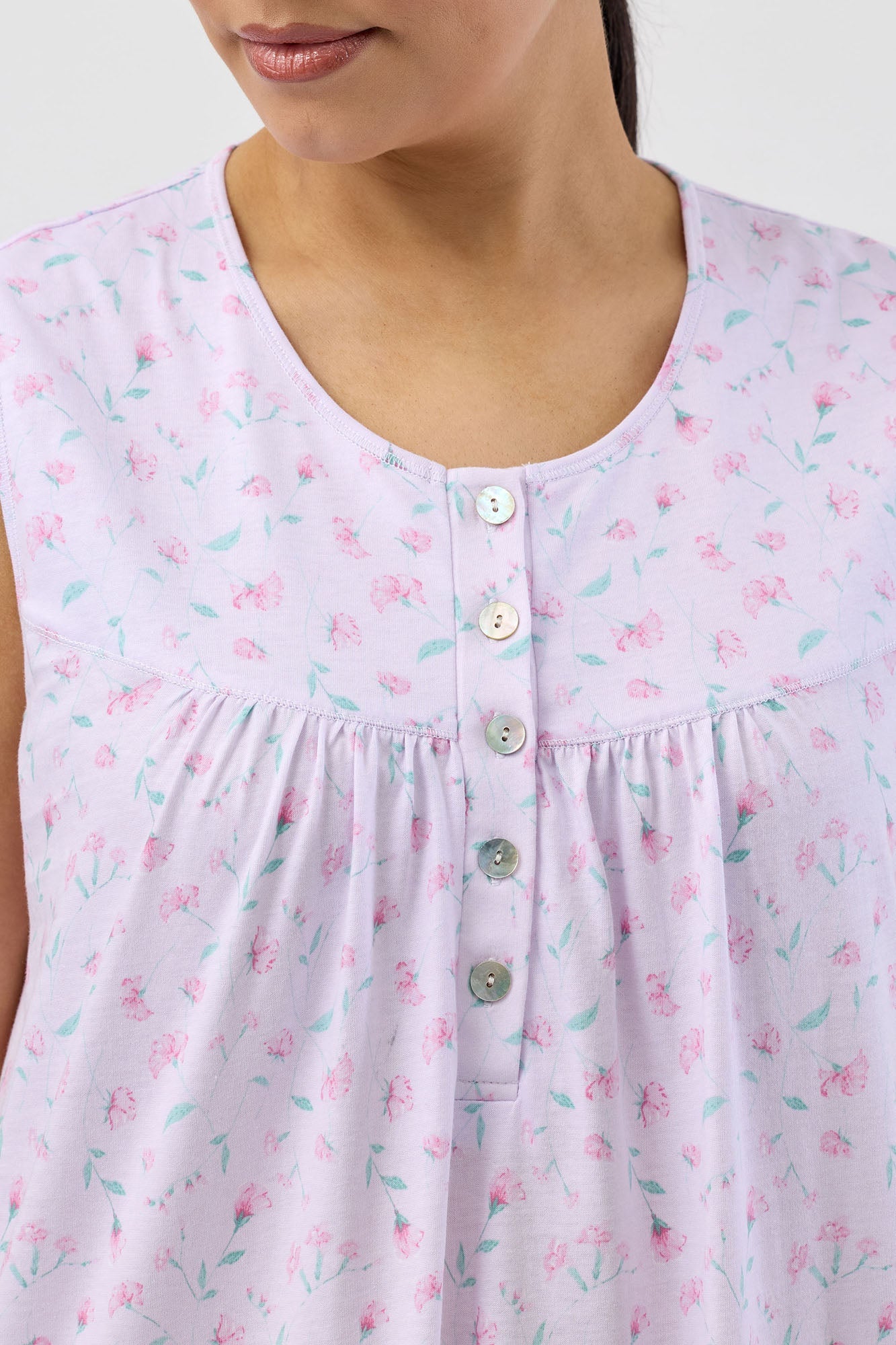 PEONY SLEEVELESS NIGHTIE PINK - SK418P5