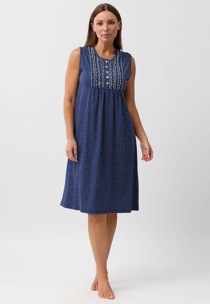 CONFETTI SLEEVELESS NIGHTIE NAVY - SK419CS6