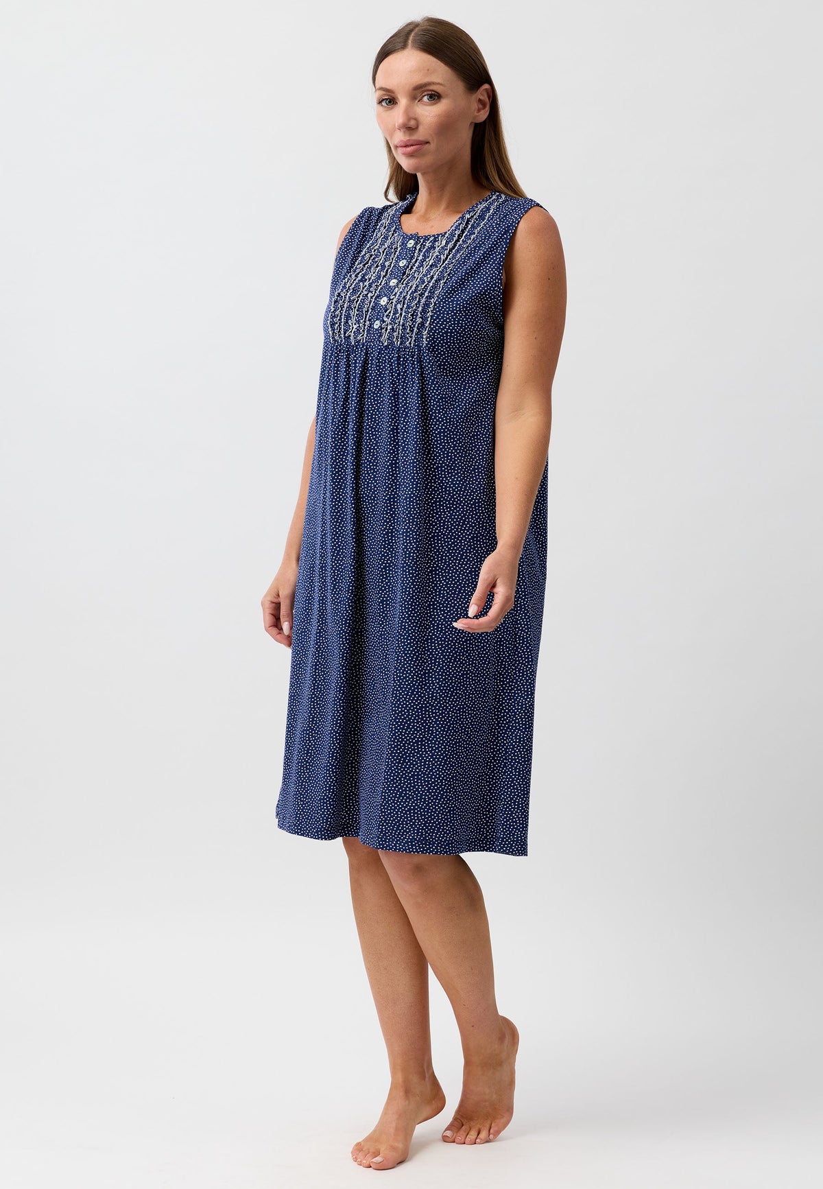 CONFETTI SLEEVELESS NIGHTIE NAVY - SK419CS6