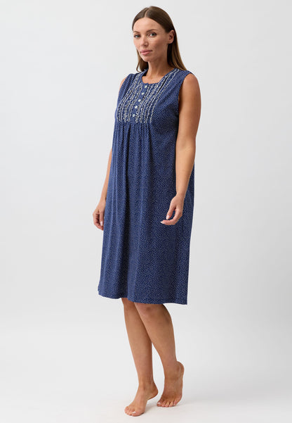 CONFETTI SLEEVELESS NIGHTIE NAVY - SK419CS6