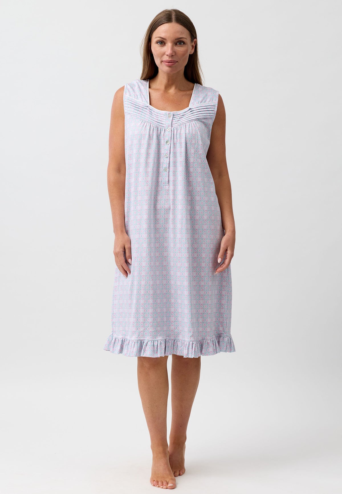 BATIK SLEEVELESS NIGHTIE SAGE - SK421B6