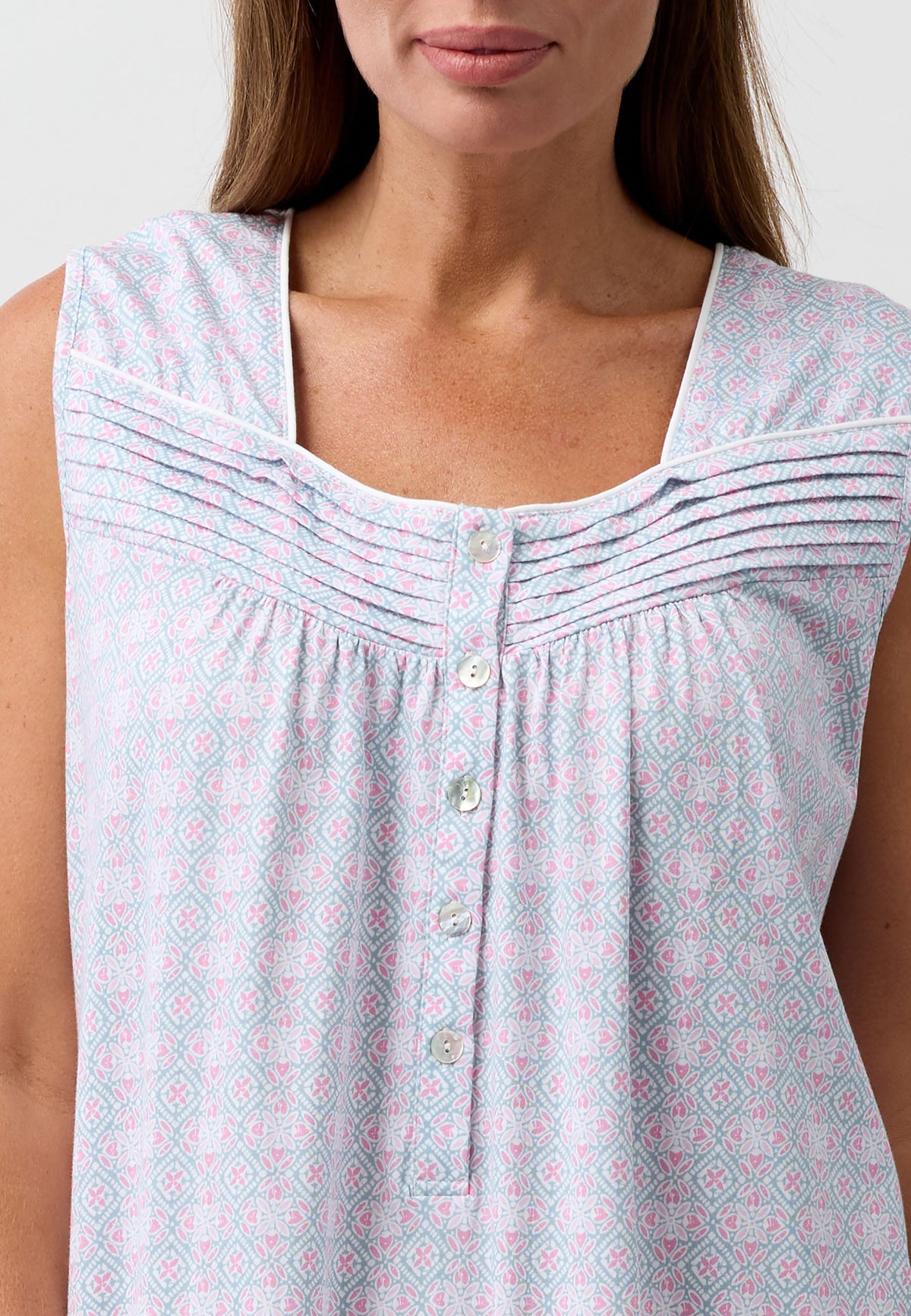 BATIK SLEEVELESS NIGHTIE SAGE - SK421B6