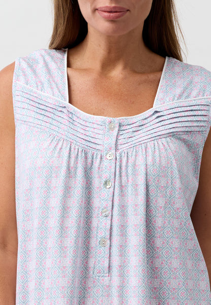 BATIK SLEEVELESS NIGHTIE SAGE - SK421B6
