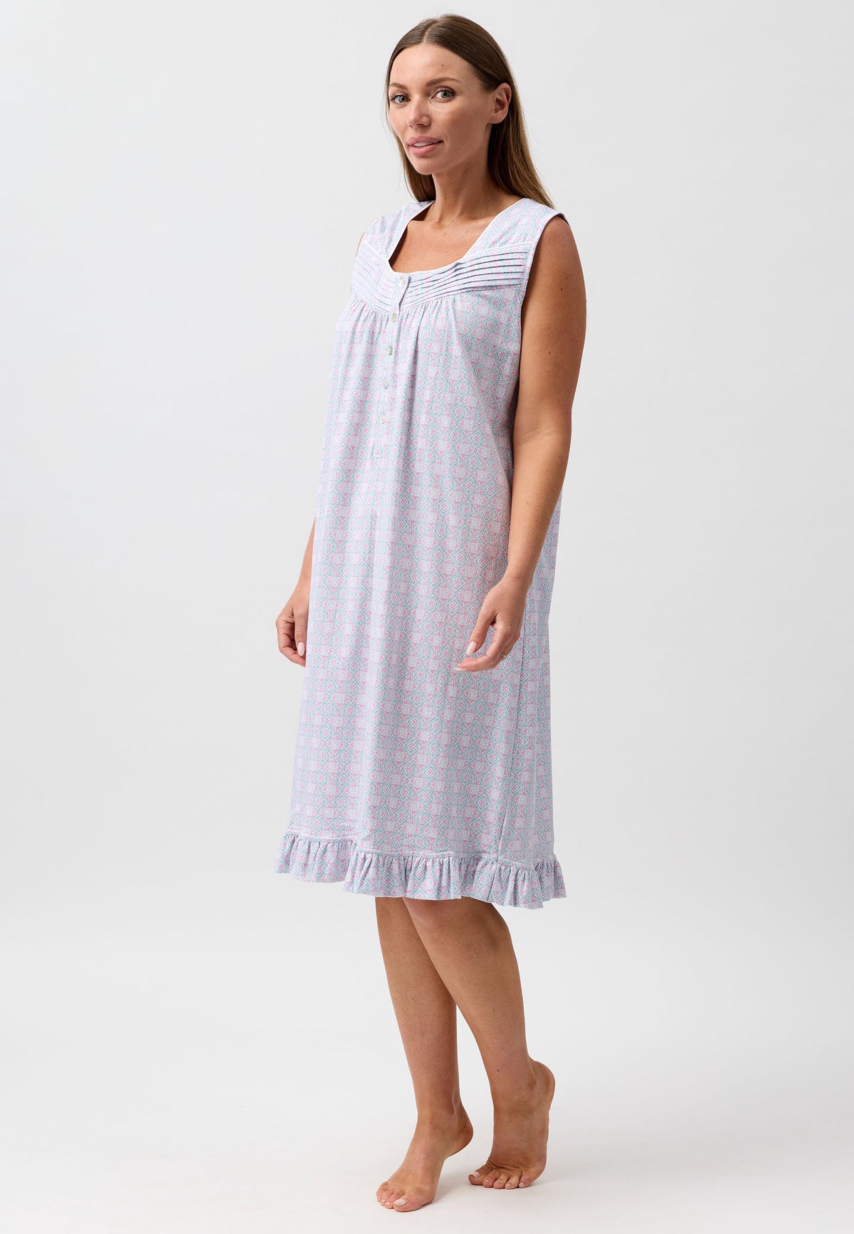 BATIK SLEEVELESS NIGHTIE SAGE - SK421B6