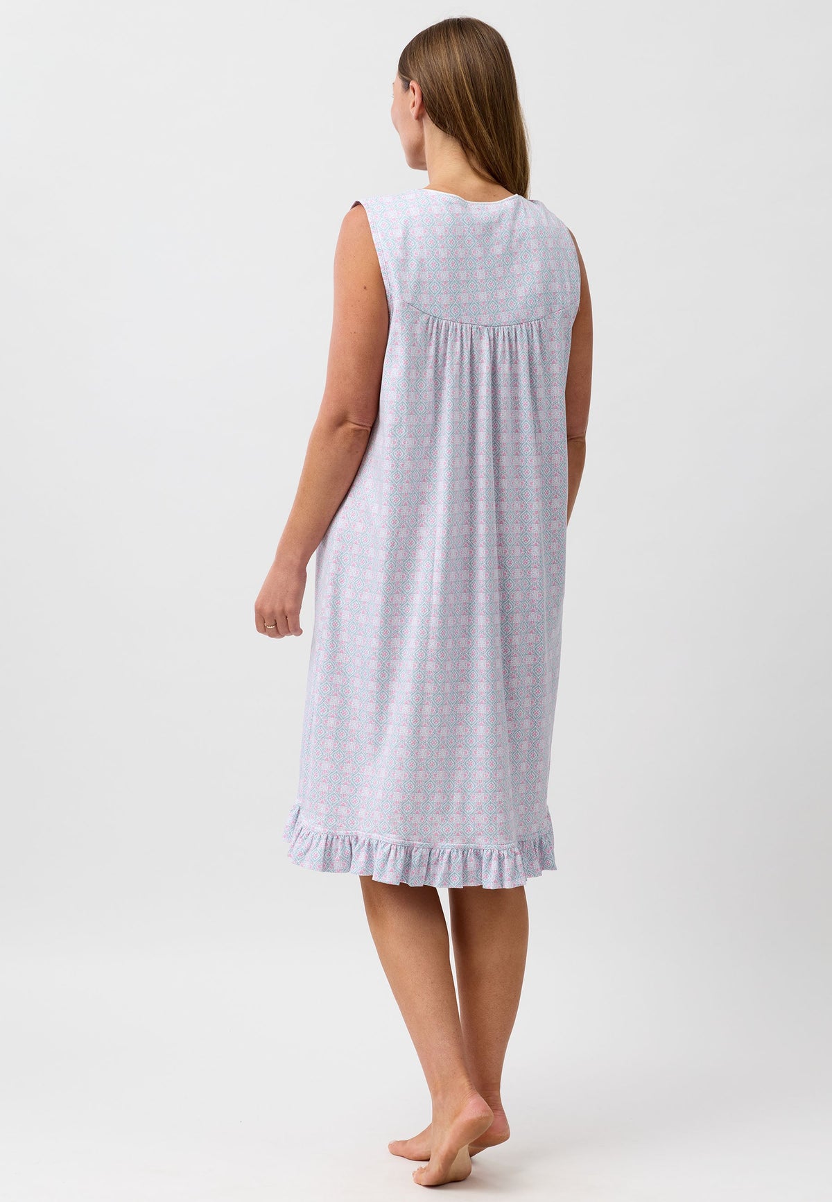 BATIK SLEEVELESS NIGHTIE SAGE - SK421B6